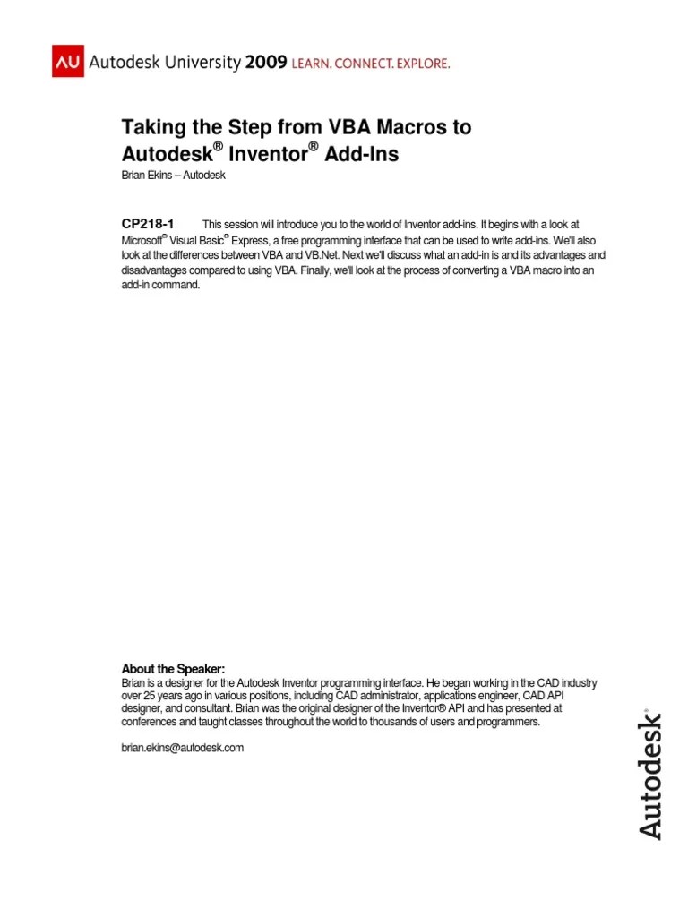 Inventor AddIN | PDF | Visual Basic For Applications | Microsoft Visual ...