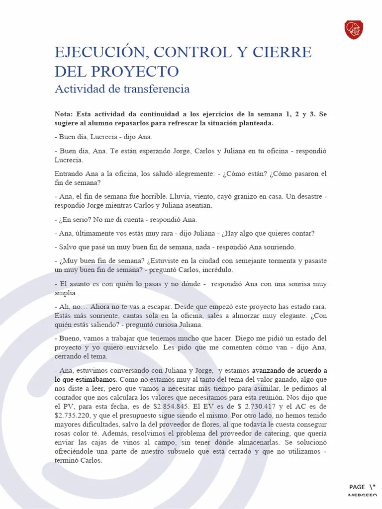 Ejecucion Control Y Cierre Del Proyecto | PDF