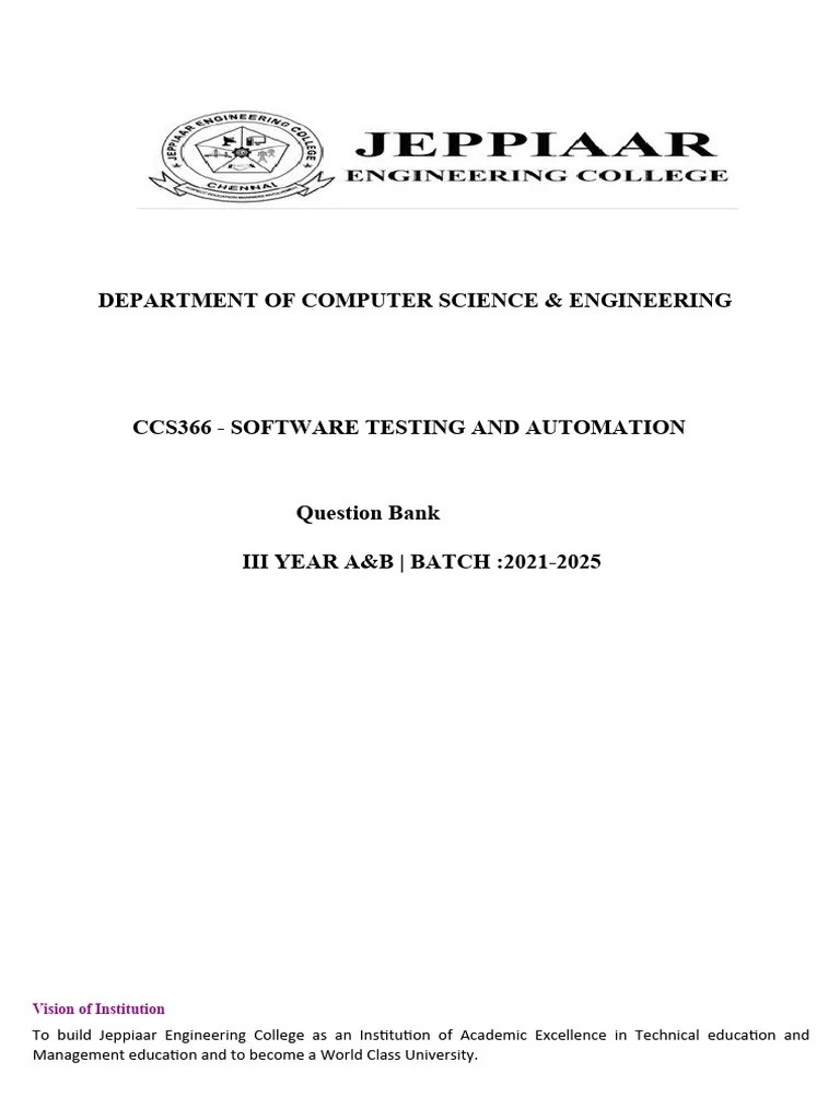 CCS366 Software Testing And Automation | PDF | Software Testing | Reliability Engineering