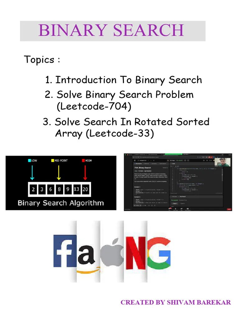 Binary Search | PDF | Time Complexity | Computational Complexity Theory
