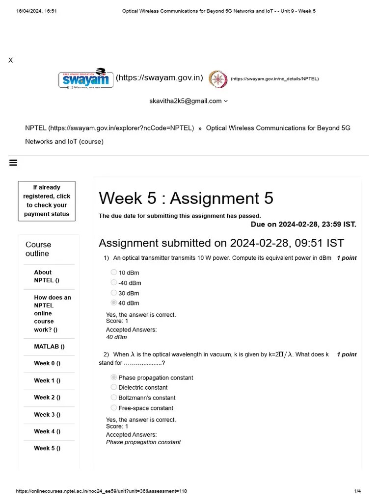Optical Wireless Communications For Beyond 5G Networks And IoT - Unit 9 - Week 5 | PDF | Optics ...