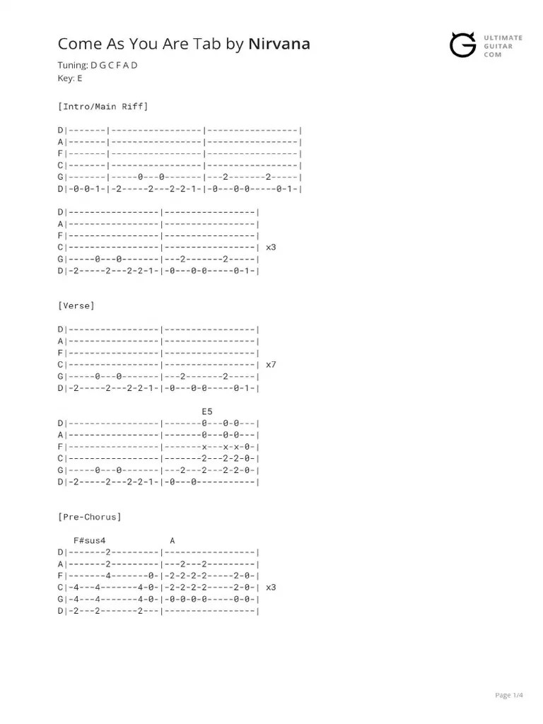 Come As You Are Tab | PDF