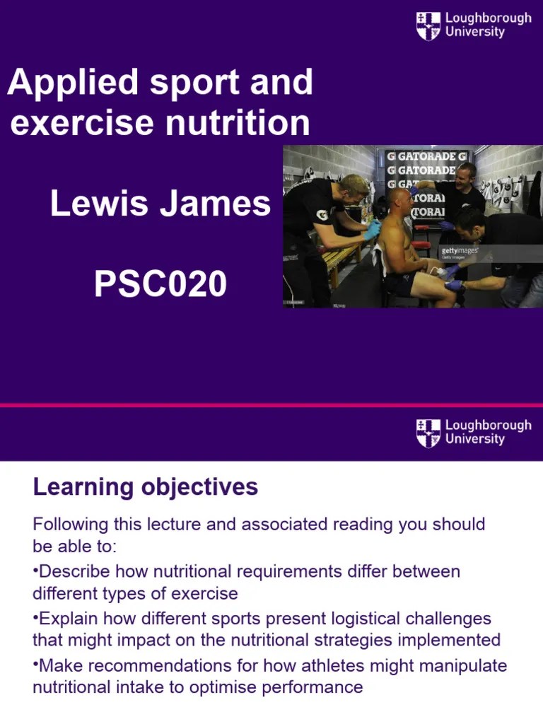 Applied Sport And Exercise Nutrition - Lecture Slides | PDF | Strength ...