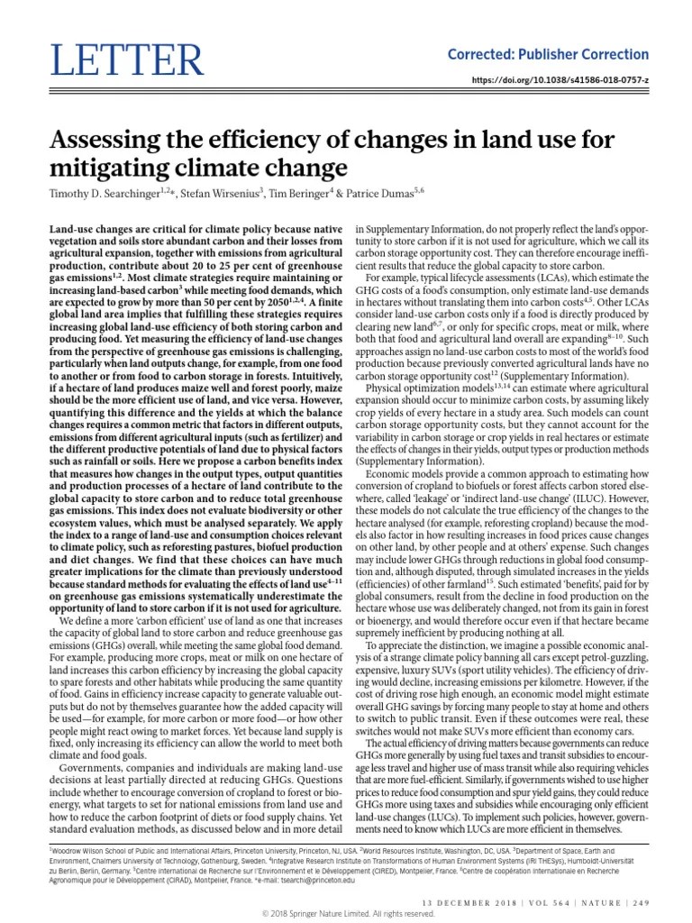 2018 - Assessing The Efficiency Of Changes In Land Use For | Download ...