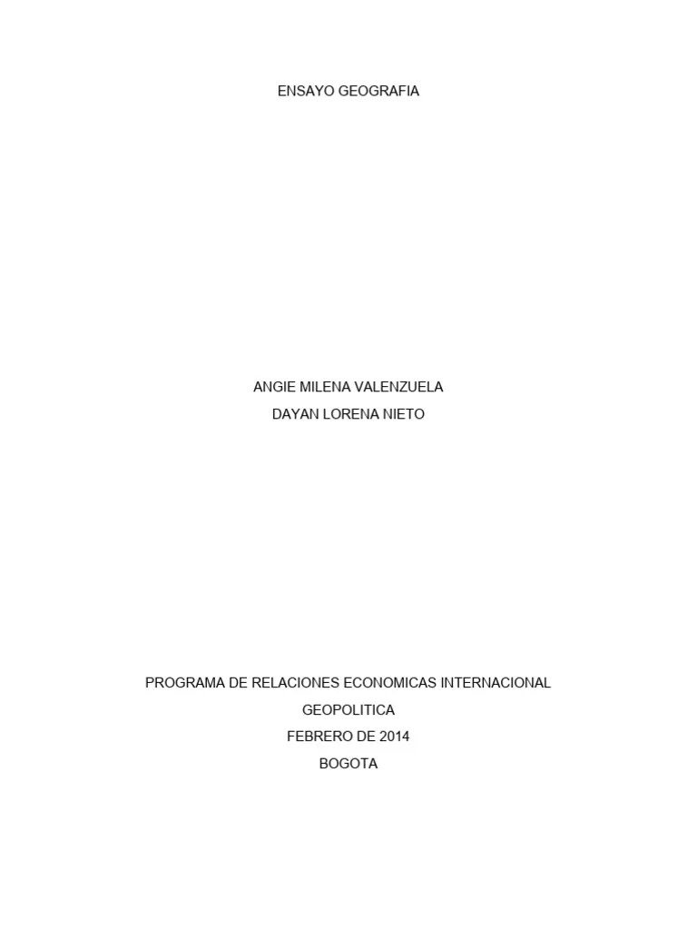 Ensayo Geografia - Geopolitica | PDF | Geografía | Educación En Artes ...