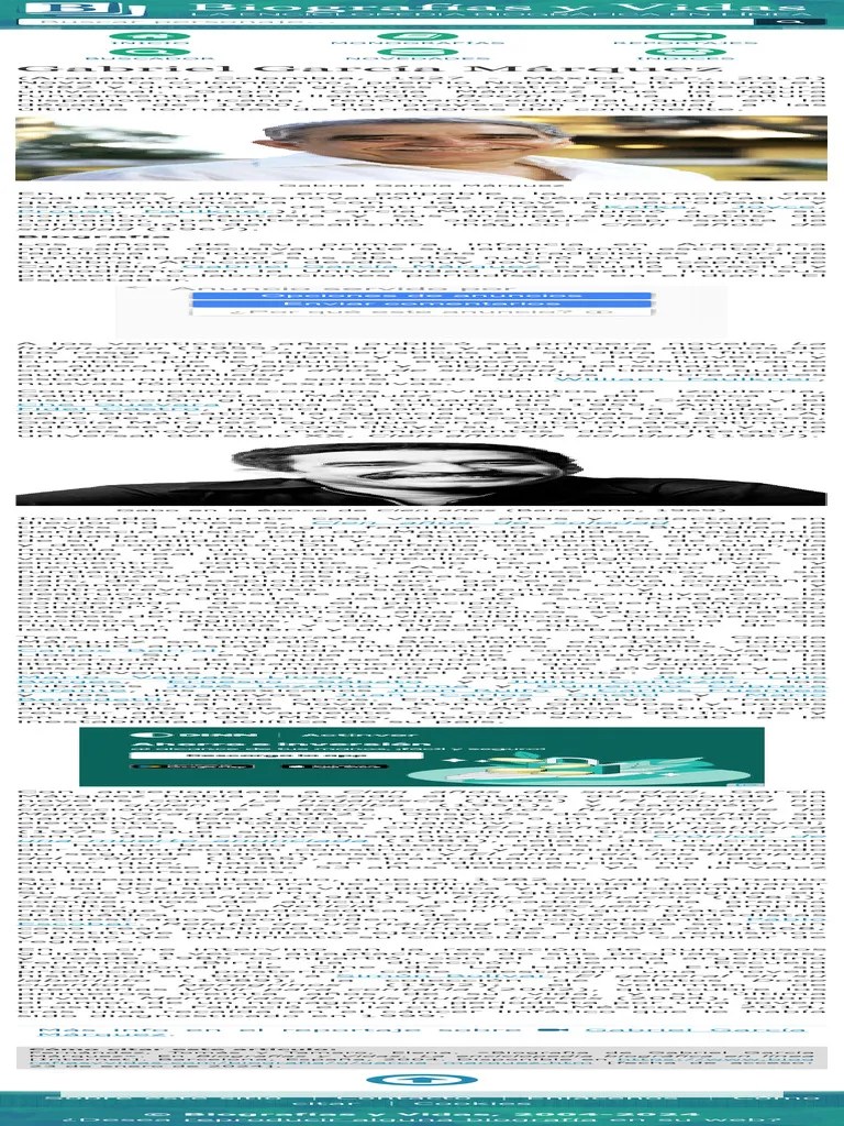 Biografia De Gabriel García Márquez | PDF | Gabriel García Márquez