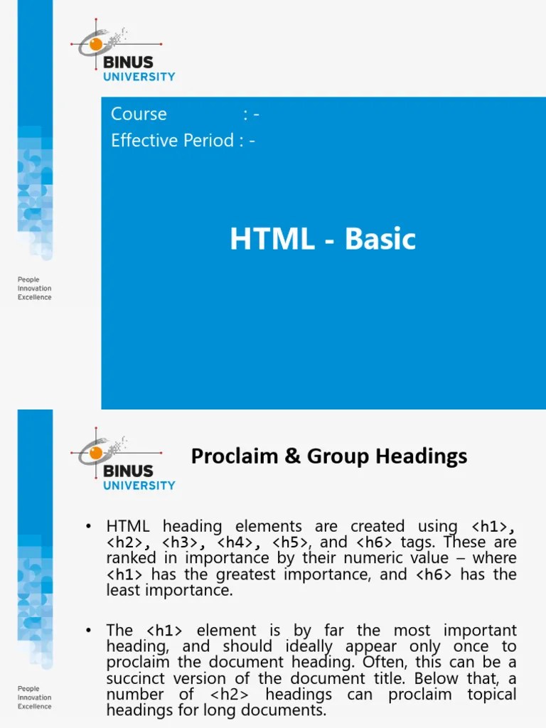 3 HTML+-+Basic | PDF | Html Element | Html