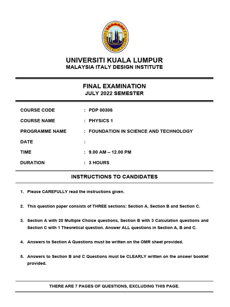 Past Exam Paper | PDF | Force | Buoyancy