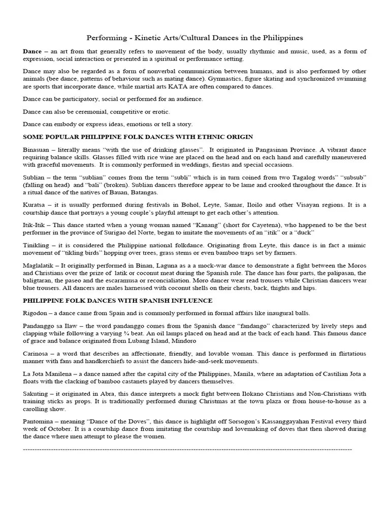 POPULAR-PHILIPPINE-FOLK-DANCES | PDF | Dances | Philippines