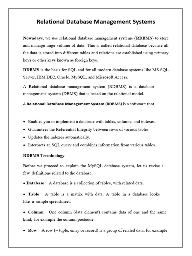 What Is MySQL | PDF | Relational Database | Databases