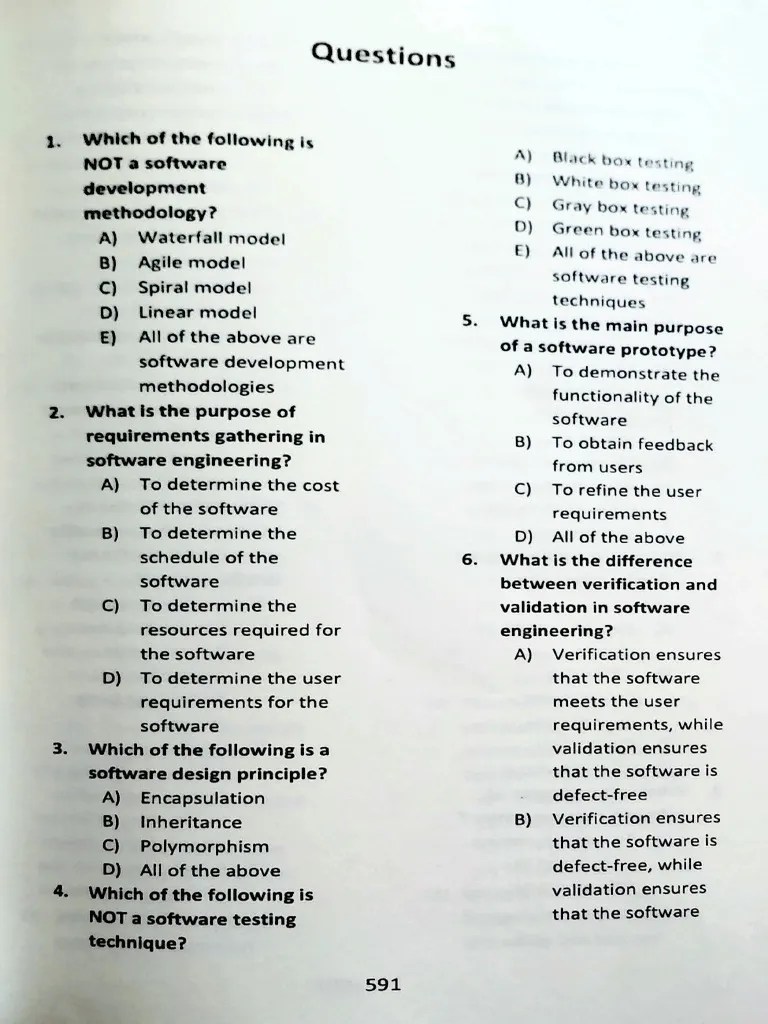 Software Engineering MCQ | PDF | Software Development Process ...