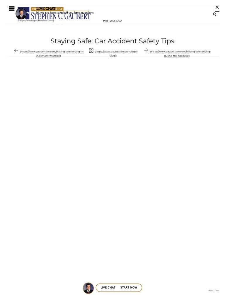 Car Accident Safety Tips - Preventing Further Injury - Law | PDF ...