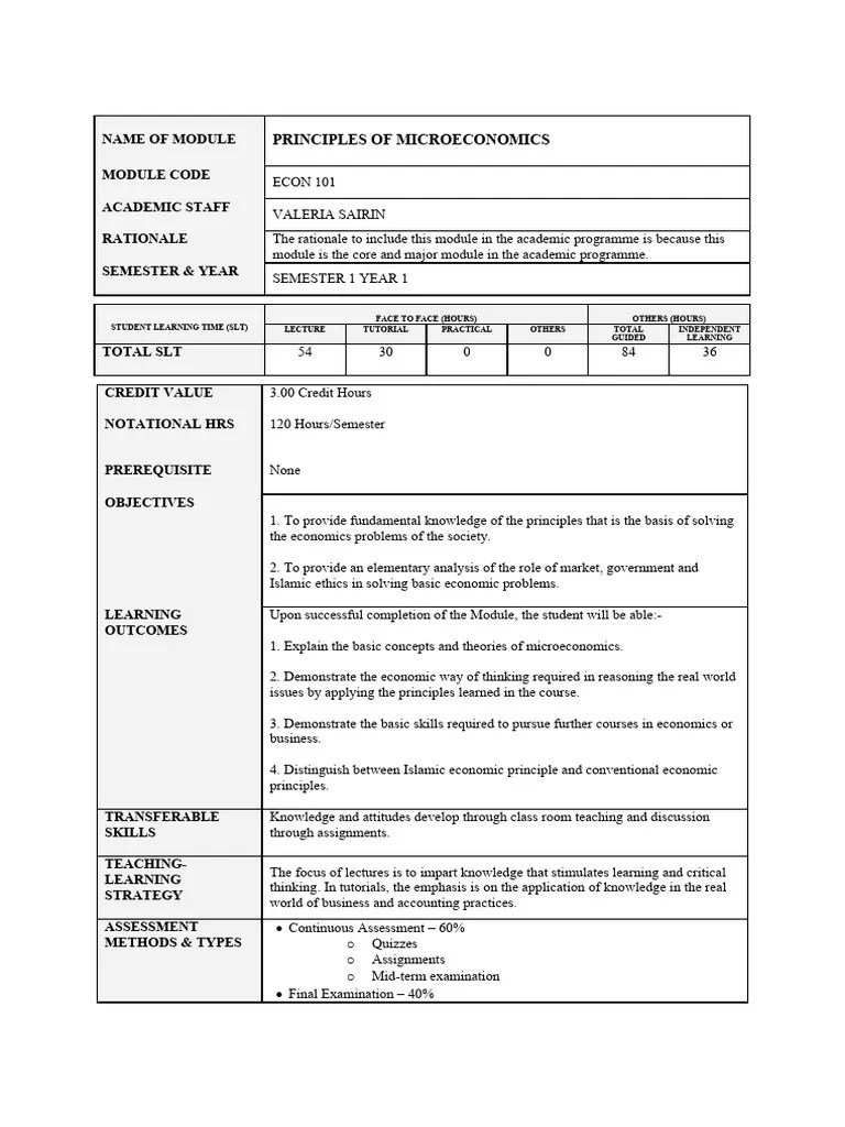 001 (ECON 101) PRINCIPLES Of MICROECONOMICS | PDF | Supply (Economics ...