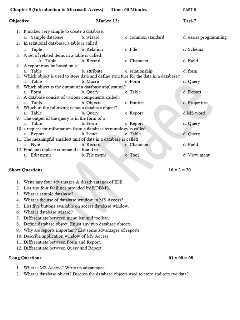 Chapter 5 Complete | PDF | Relational Database | Microsoft Access
