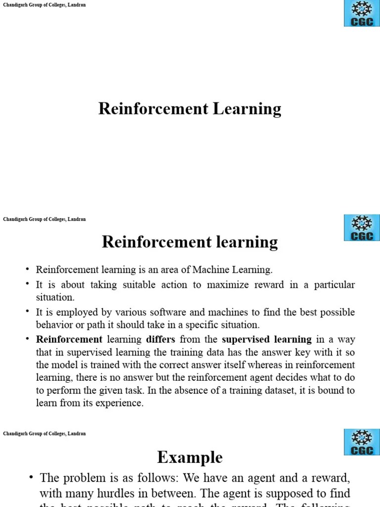 Unit 5 - 5.1 Reinforcement Learning | PDF | Reinforcement | Learning