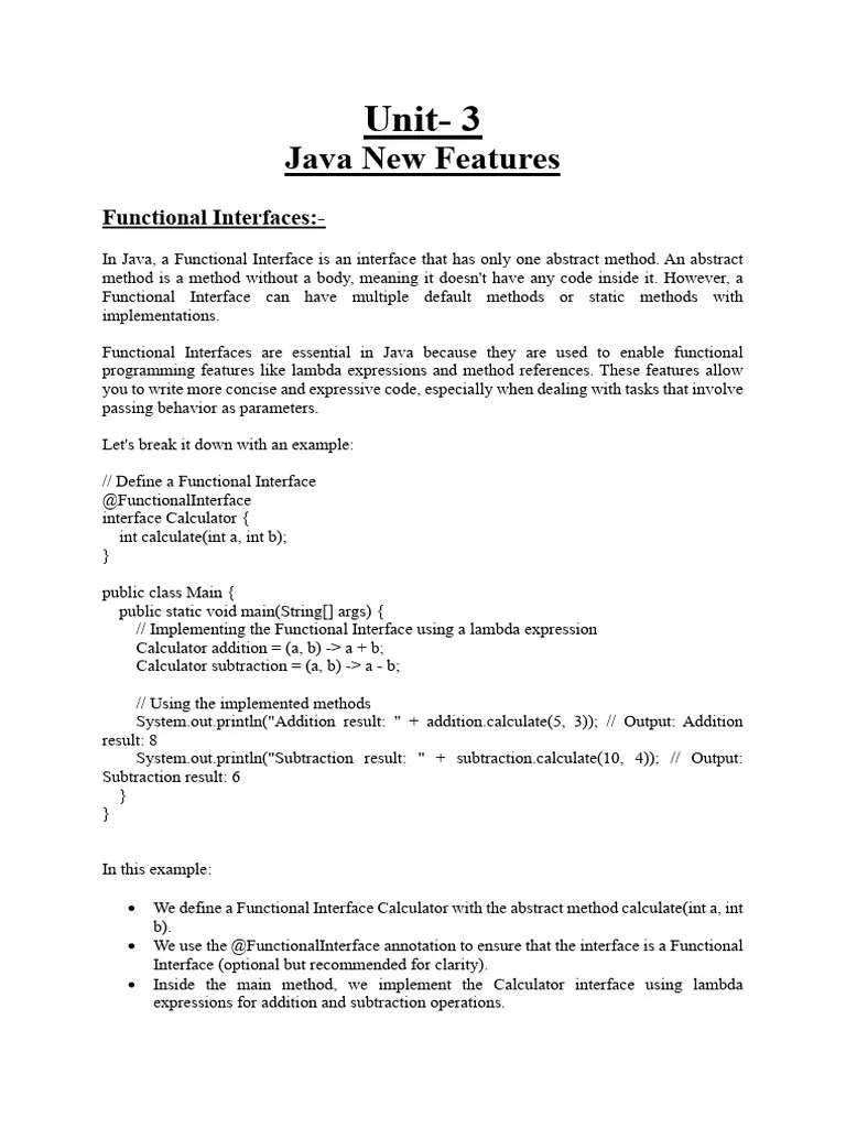 OOPS USING JAVA Unit-3 | PDF | Method (Computer Programming) | Anonymous Function