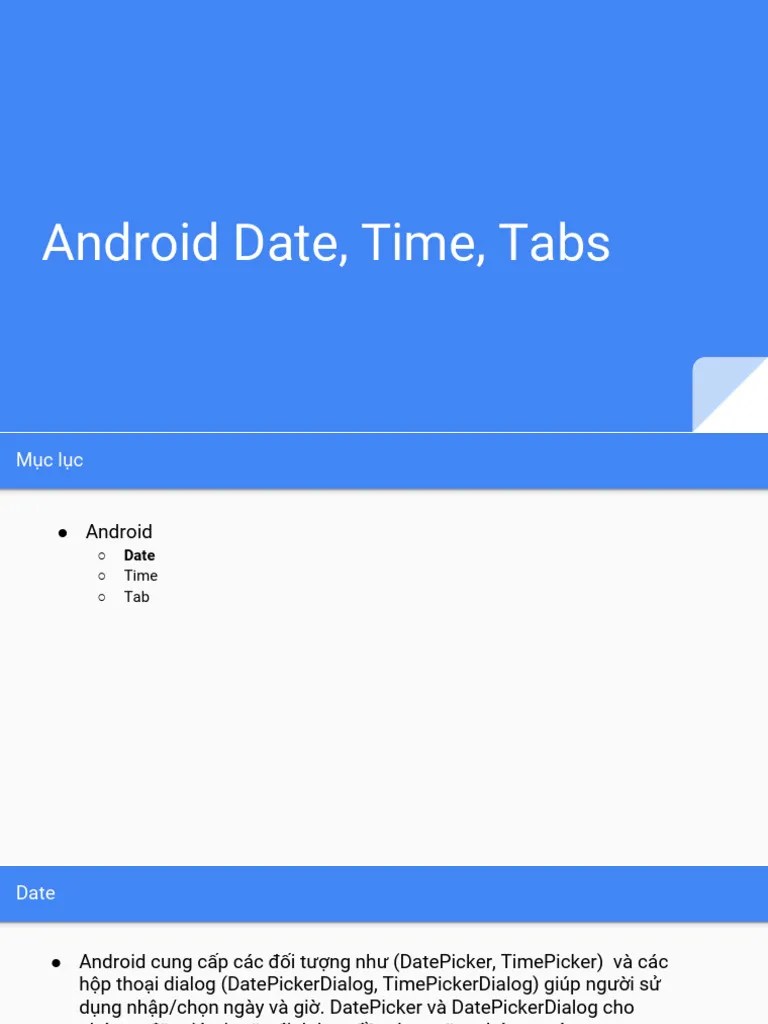 5-Android Date, Time, Tabs | PDF