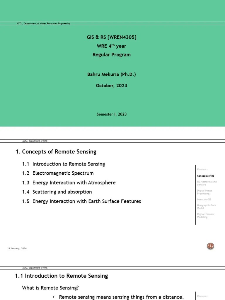 GIS & RS Lecture Note All Chapters | Download Free PDF | Geographic ...