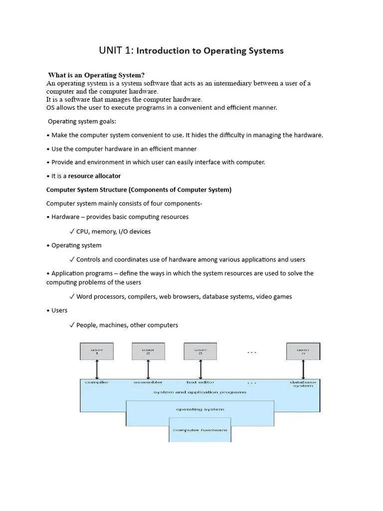 Operating Systems-UNIT-1 | PDF | Computer Data Storage | Operating System
