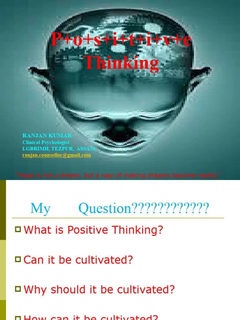 Positive Thinking | PDF | Thought | Optimism