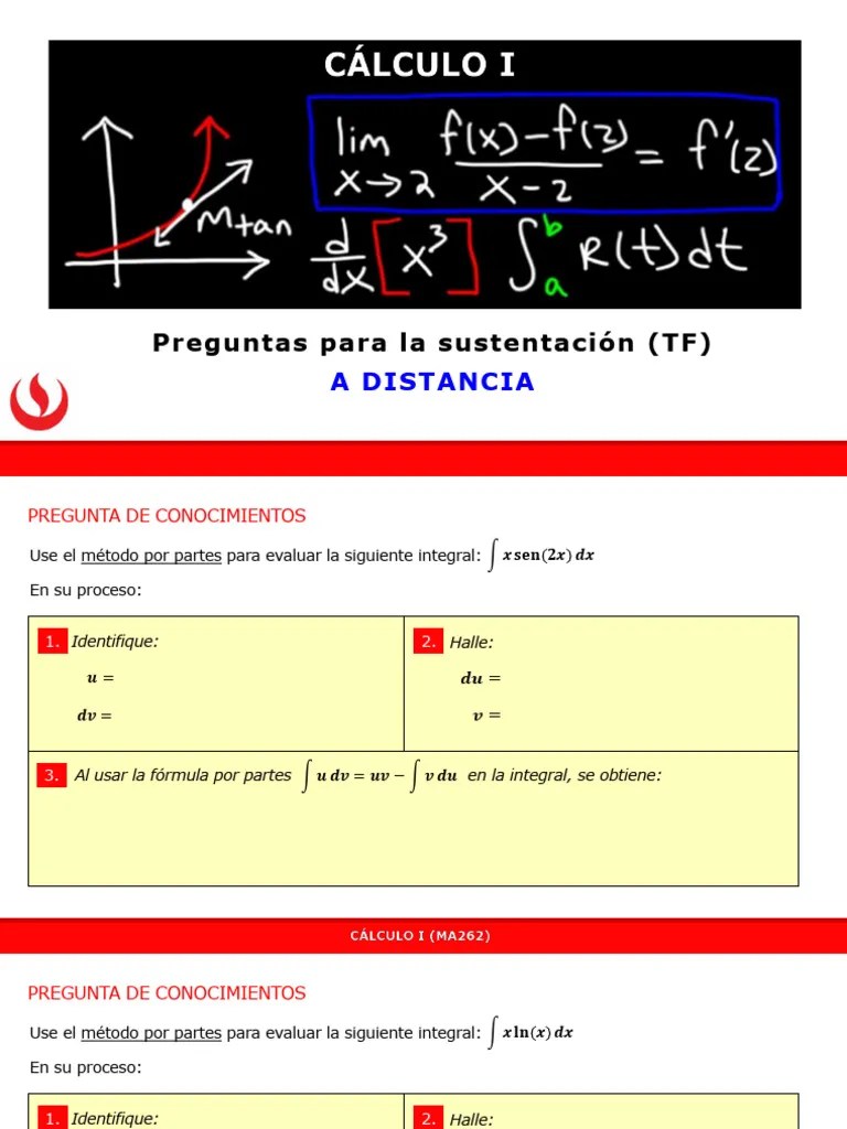Ma262 Preguntas Para La Sustentacion TF 202302 PDF | PDF | Integral ...