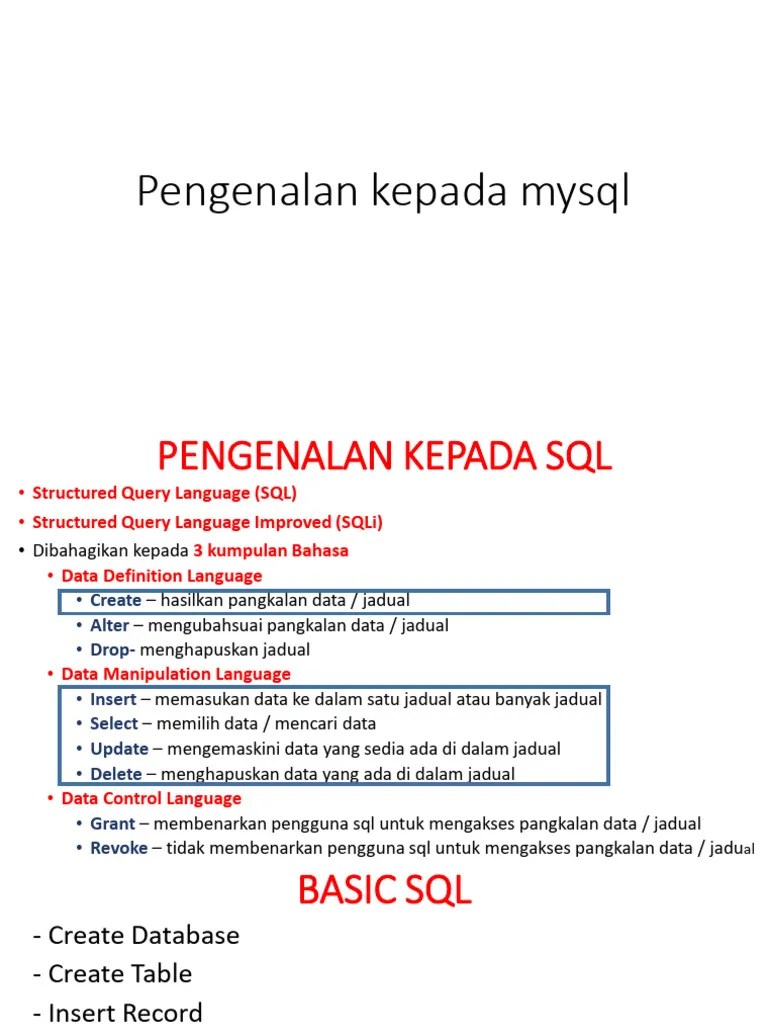 Slot 2 Pengenalan Kepada Mysql | PDF