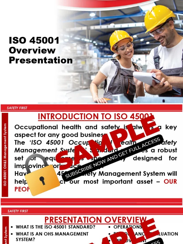 ISO 45001 Overview Presentation | PDF | Occupational Safety And Health | Risk