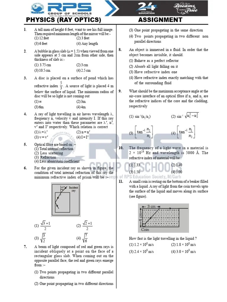1 Light | PDF | Refraction | Mirror