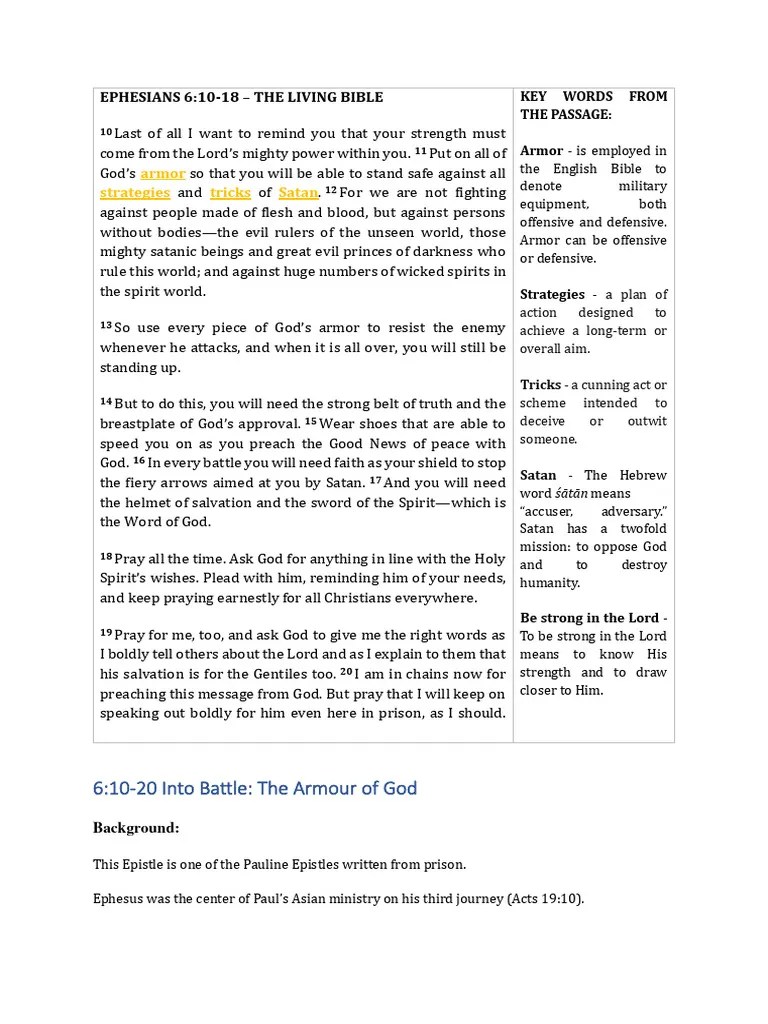 Into Battle - The Armour Of God | PDF | Paul The Apostle | Prayer