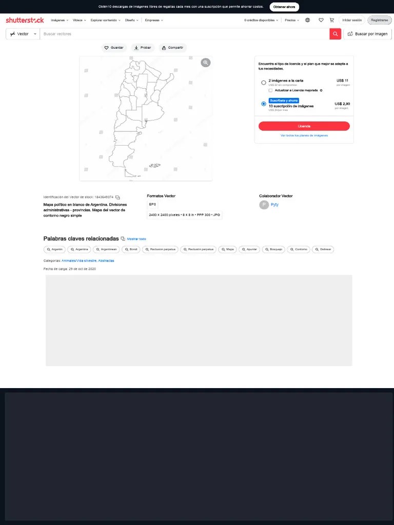 Mapa Político En Blanco De Argentina._ Vector De Stock (libre De Regalías) 1843649374 ...