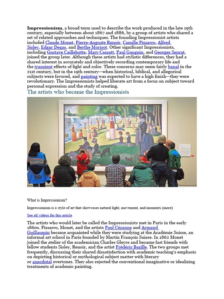 IMPRESSIONISM ART | PDF | Impressionism | Claude Monet