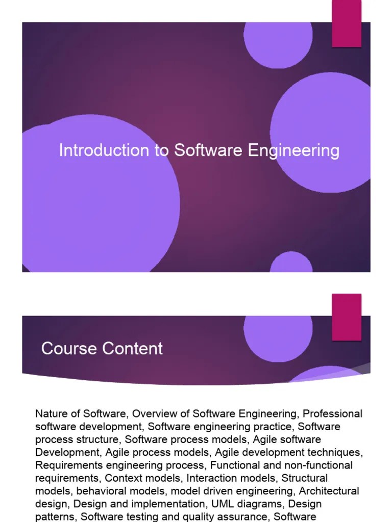 Introduction To Software Engineering | PDF | Software | Engineering