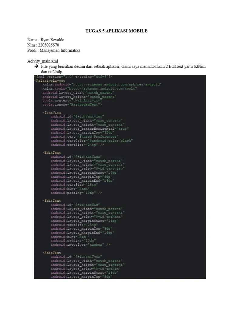 Ryan Revaldo Tugas 5 Aplikasi Mobile | PDF | Computing Platforms ...