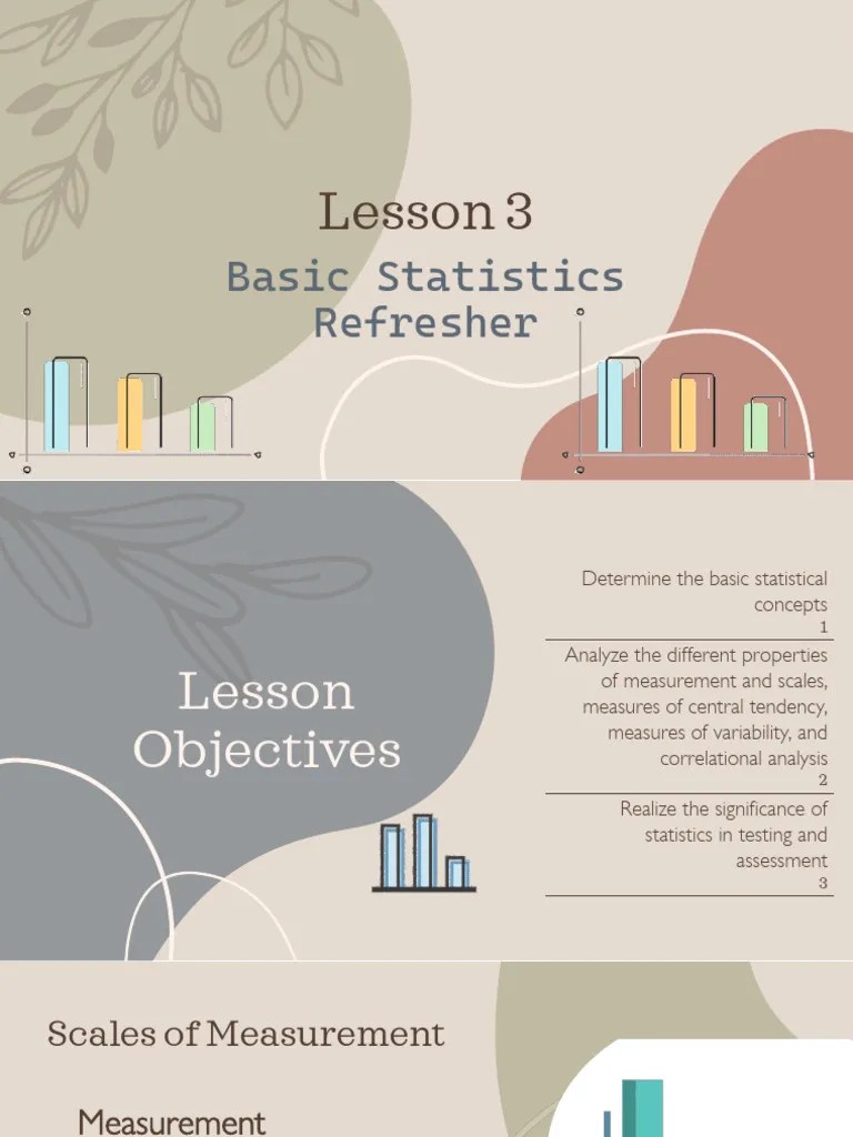 Lesson 3 - Statistics Refresher | PDF | Statistics | Probability ...