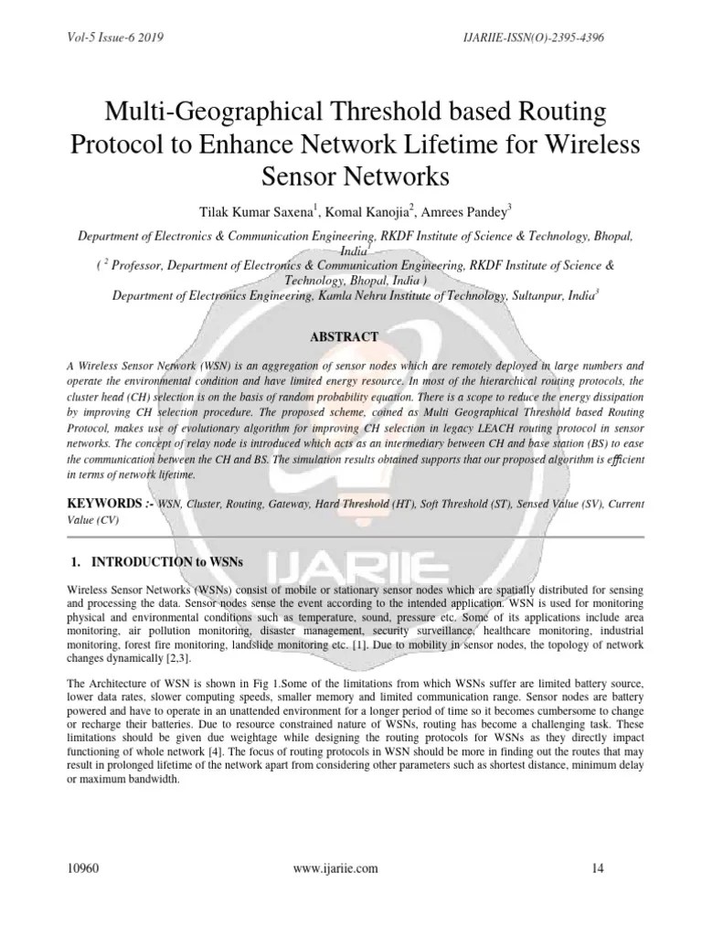Multi Geographical Threshold Based Routing Protocol To Enhance Network ...