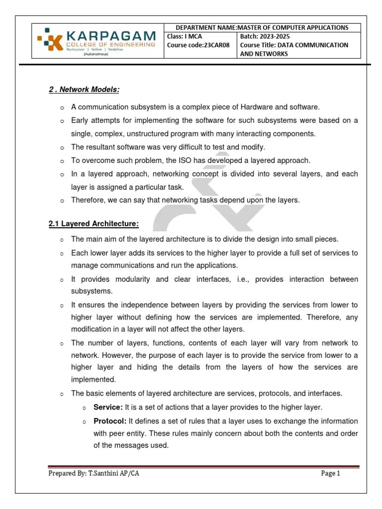 1.2.Network Model | PDF | Osi Model | Internet Protocol Suite