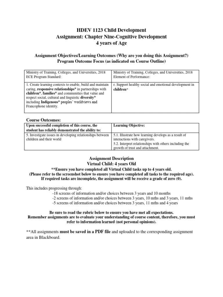 HDEV 1123 VC Assignment Chapter Nine Cognitive Development | PDF ...