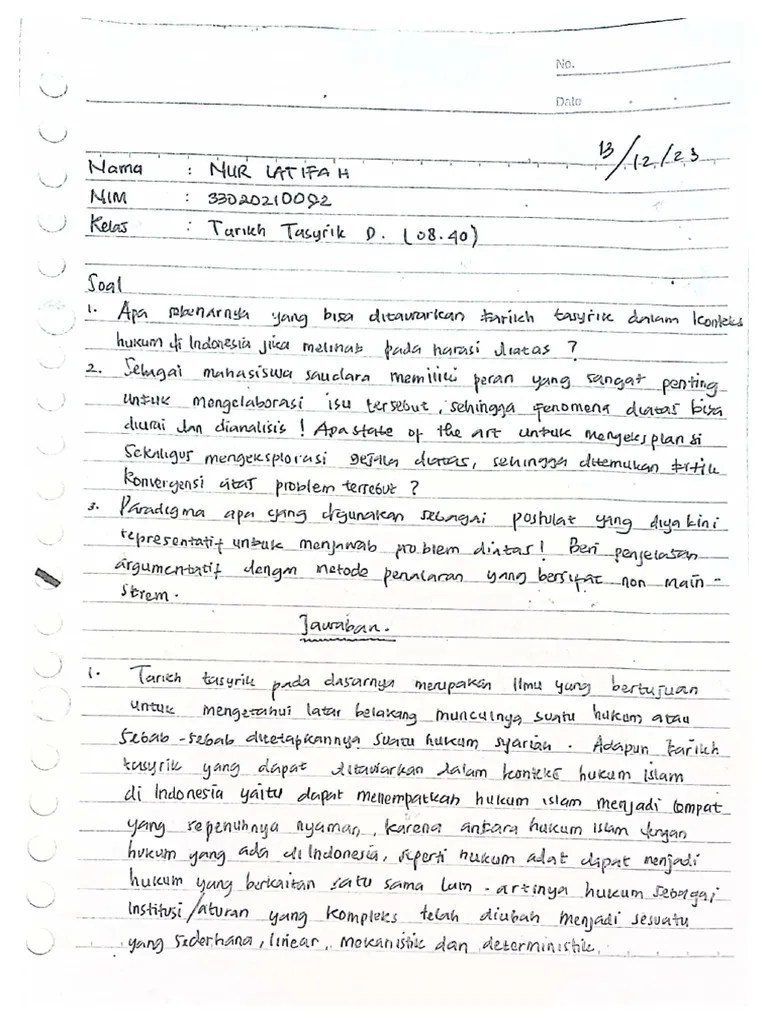 D - Tarikh Tasyrik - Nur Latifah | PDF