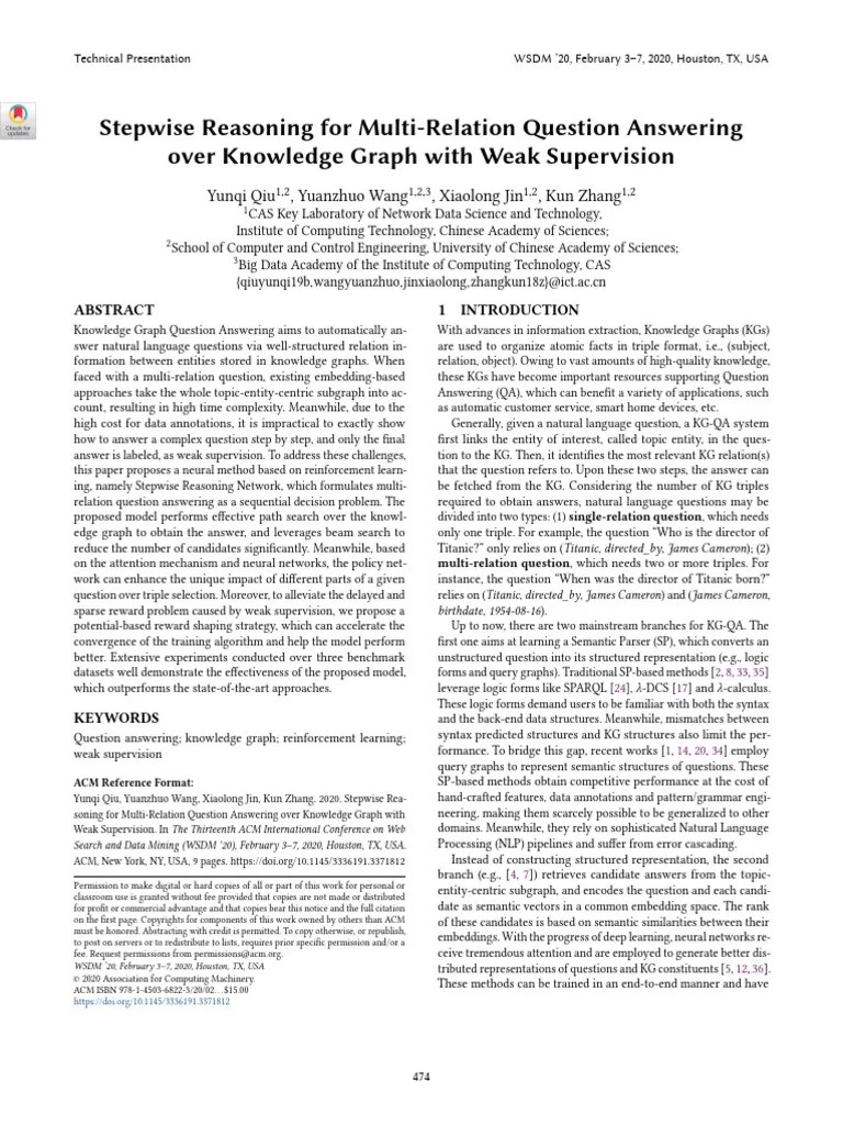 Stepwise Reasoning For Multi-Relation Question Answering Over Knowledge Graph With Weak ...
