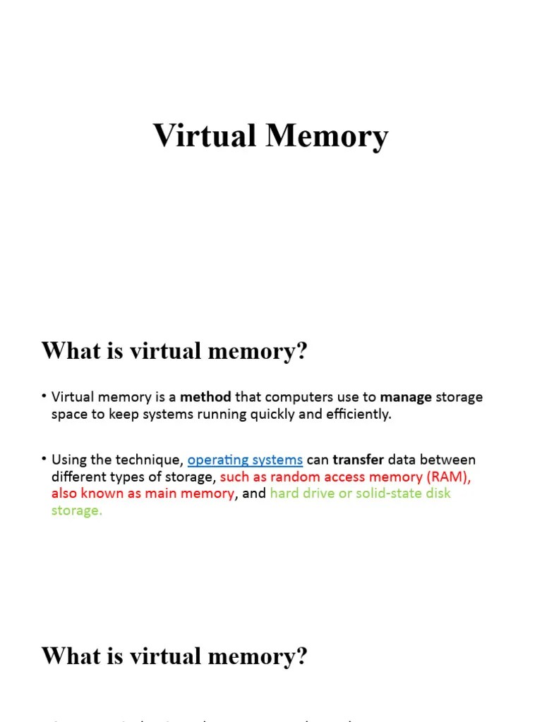 Virtual Memory In Operating System. | PDF | Computer Data Storage ...