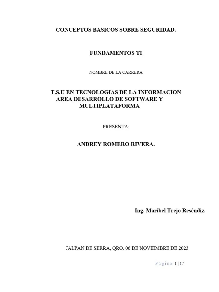 3erp CONCEPTOS BASICOS SOBRE SEGURIDAD. | PDF | Malware | La Seguridad Informática