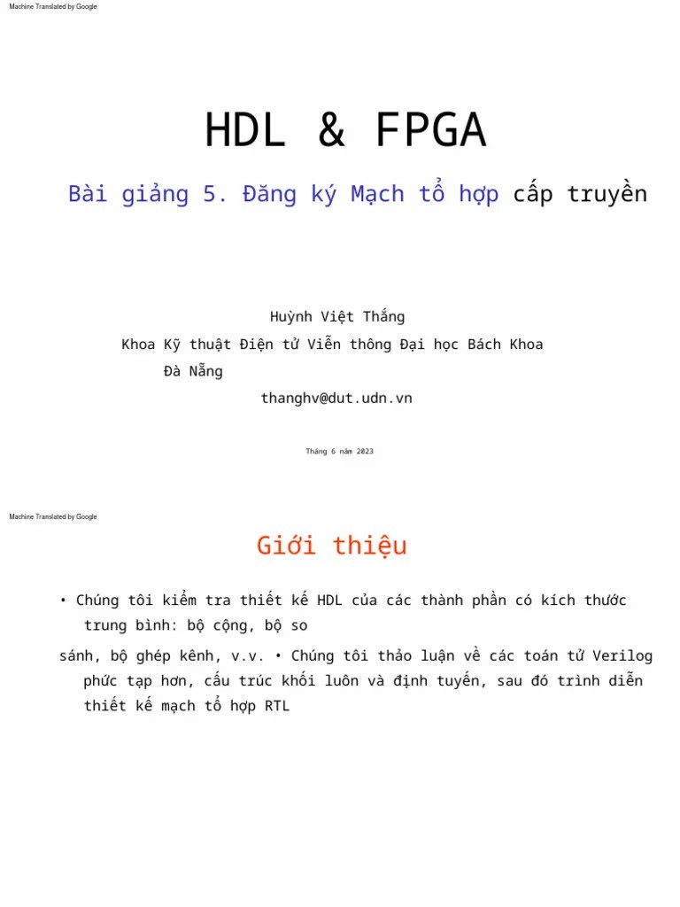 HDL And FPGA Ch05 HVT 2024 RTL Combinational Circuits | PDF
