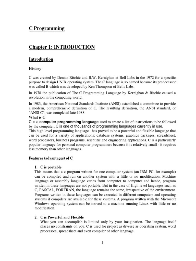 C Programming Notes | Download Free PDF | Programming | Computer Program