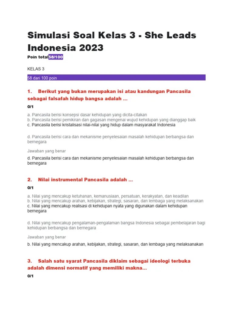 Soal 3 Contoh Wawasan Kebangsaan | PDF