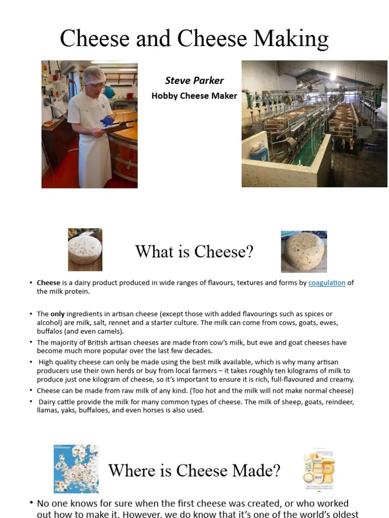 Cheese And Cheese Making | PDF | Cheese | Dairy