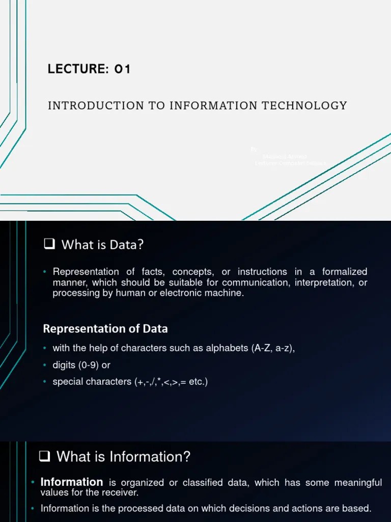 LEC-1 Introduction To Information Technology | PDF | Information ...