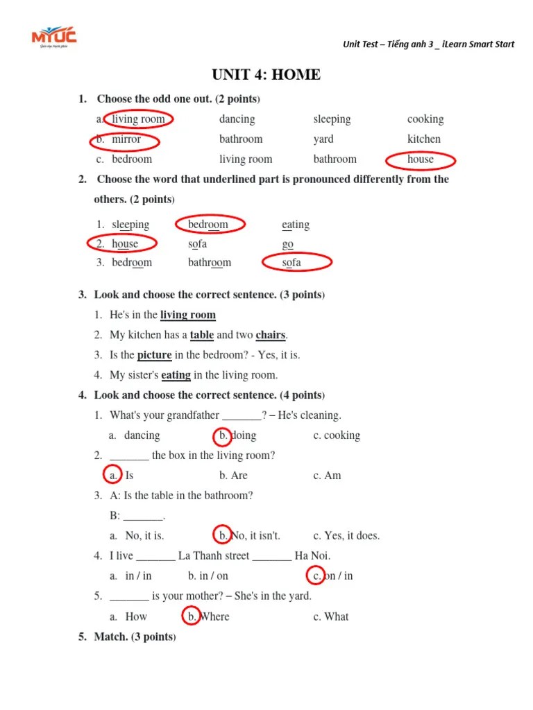 TEST Unit 4 - ANSWER KEY | PDF