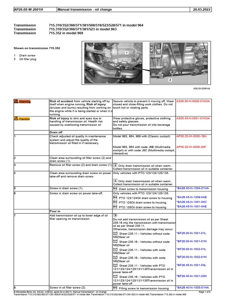 Manual Transmission Oil Change Guide | PDF | Manual Transmission ...