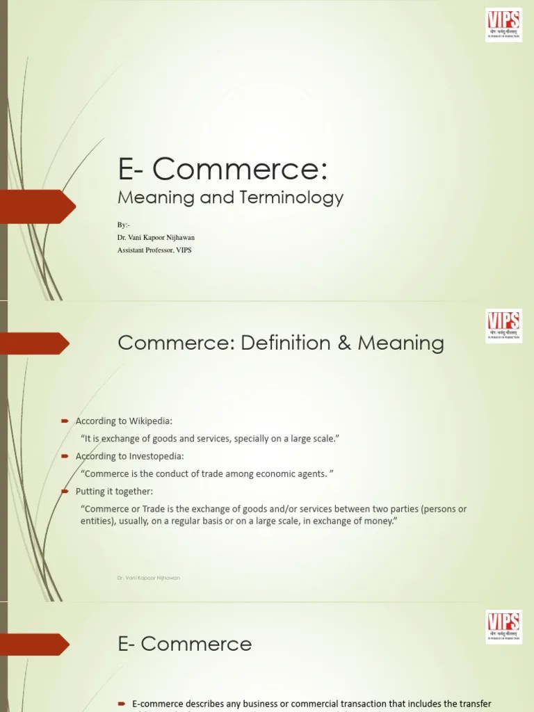 E- Commerce- Unit 1 (1) | PDF | Electronic Data Interchange | E Commerce
