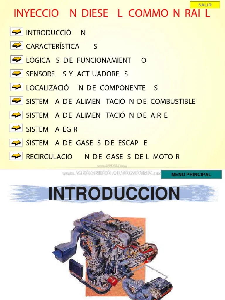 Manual Sistema Inyeccion Diesel Common Rail Motores Componentes Sistemas Alimentacion ...